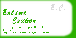 balint csupor business card